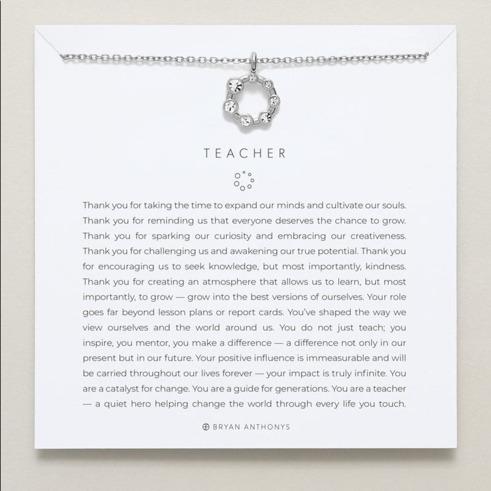 NWT Brian Anthonys Teacher Necklace